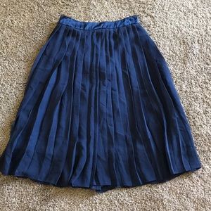 Navy blue pleated skirt